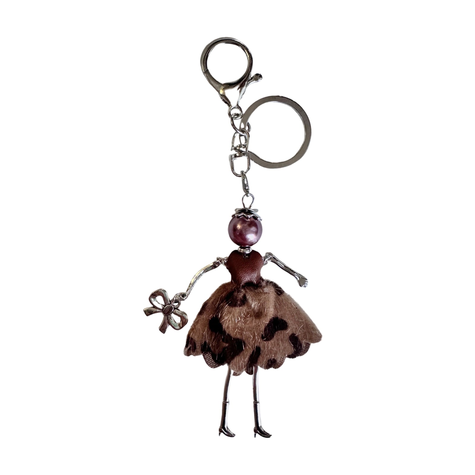 Wrapables Hanging Fashionista Doll Keychain, Crystal Rhinestone Keyring Bag Charm