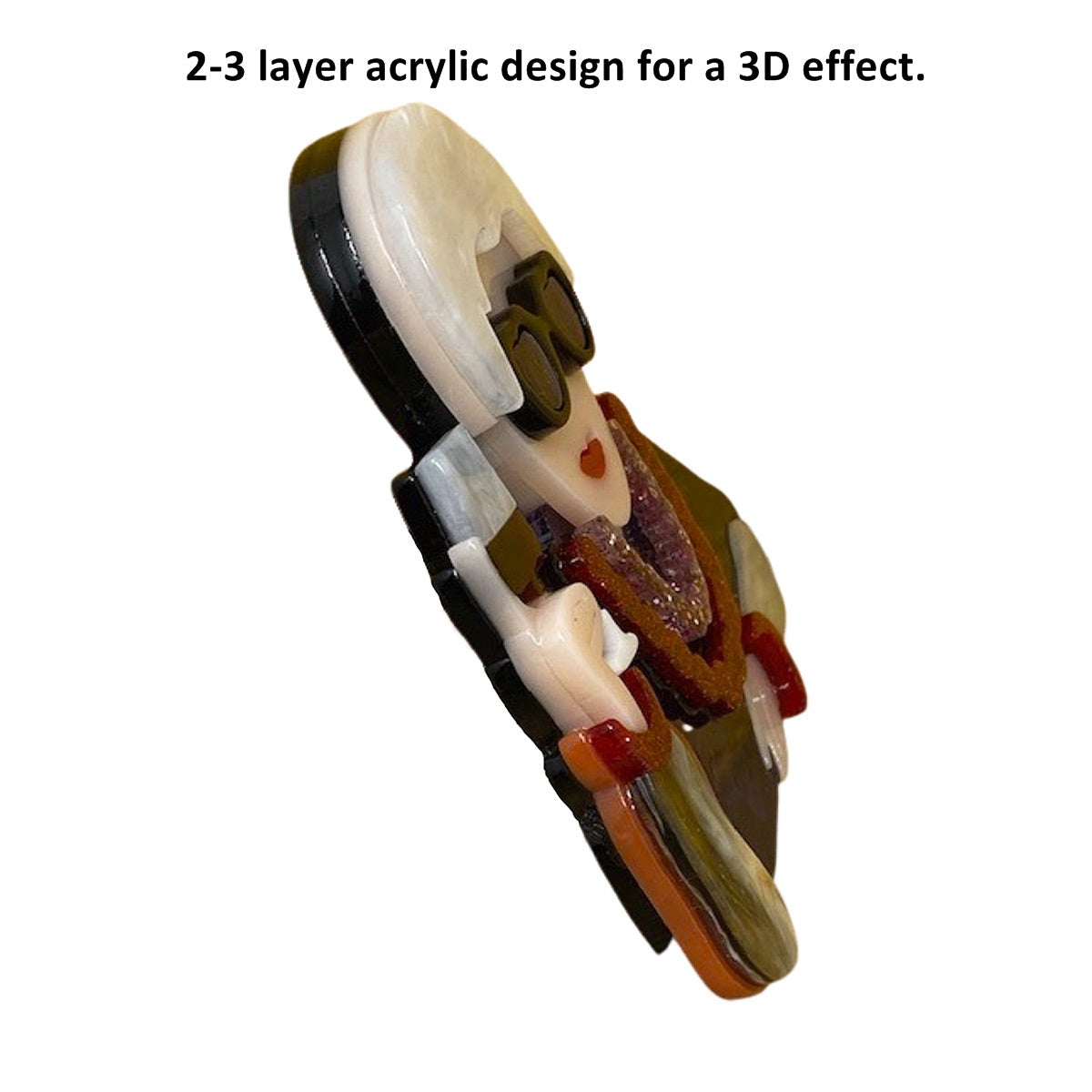 Wrapables Acrylic Fashion Brooch Pin for Sweaters, Coats, Scarves, and Bags