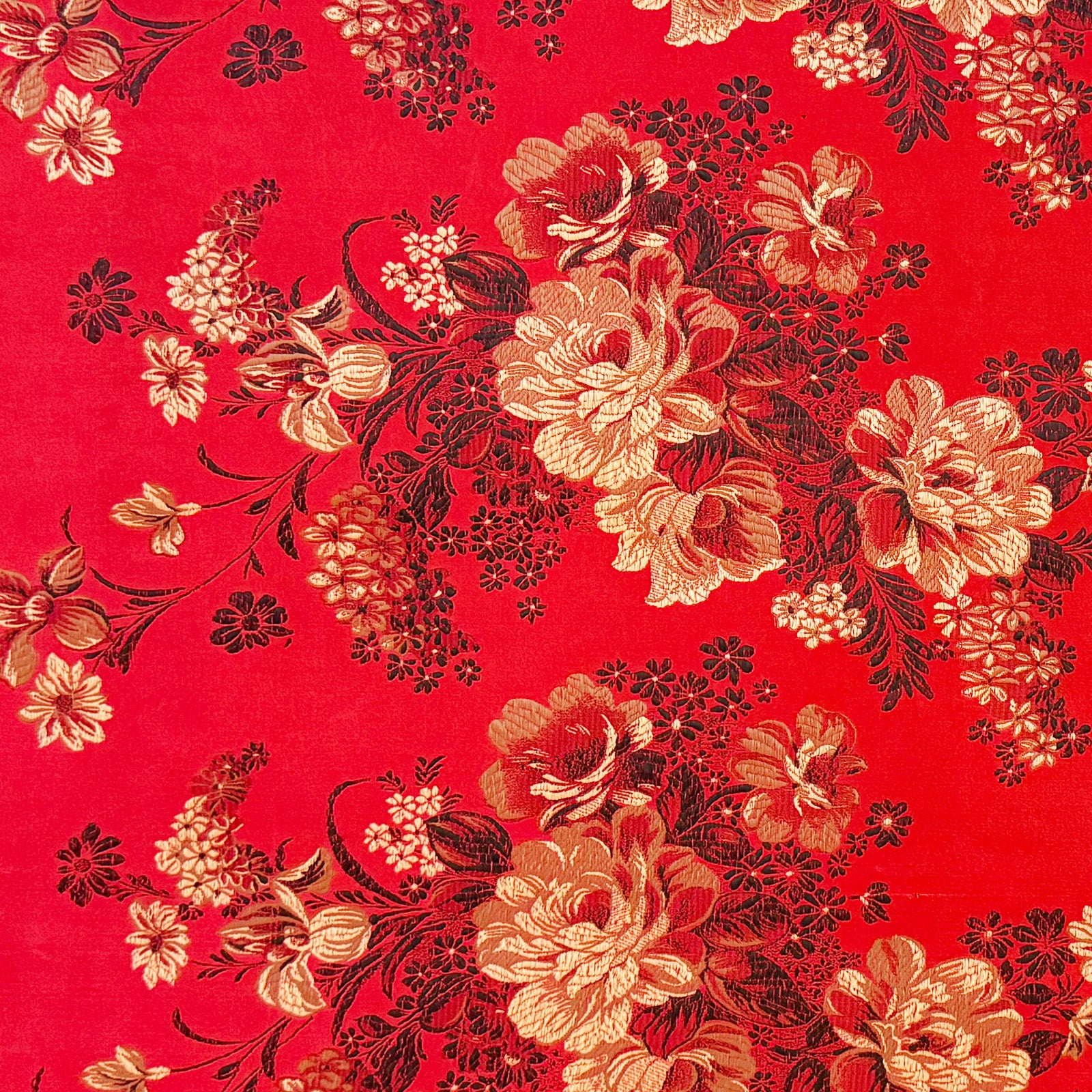 Wrapables Floral Satin Brocade Decorative Paper (1 Roll, 2 Sheets), Rose & Iris