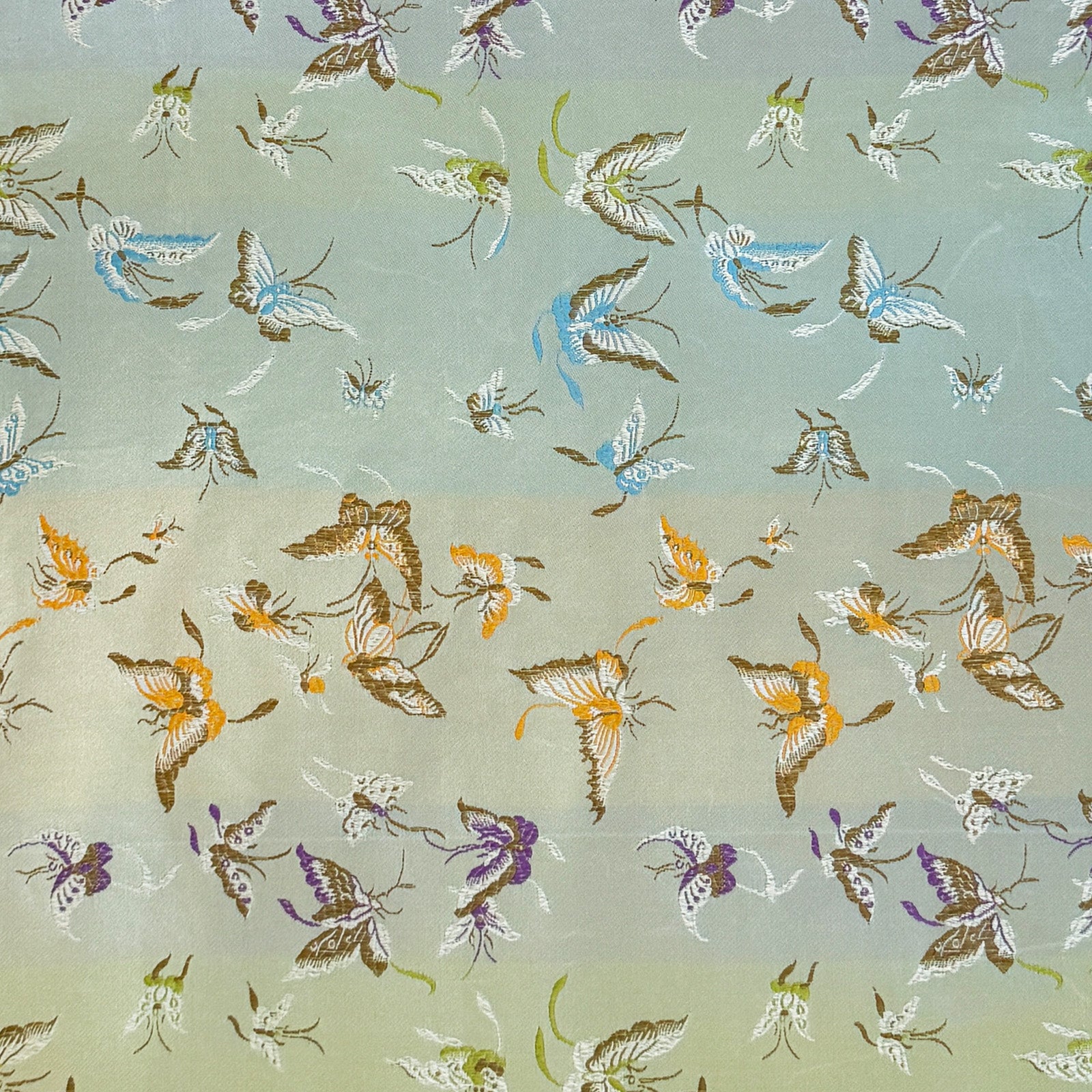 Wrapables Butterfly Satin Brocade Decorative Paper (1 Roll, 2 Sheets), Blue Green Mist