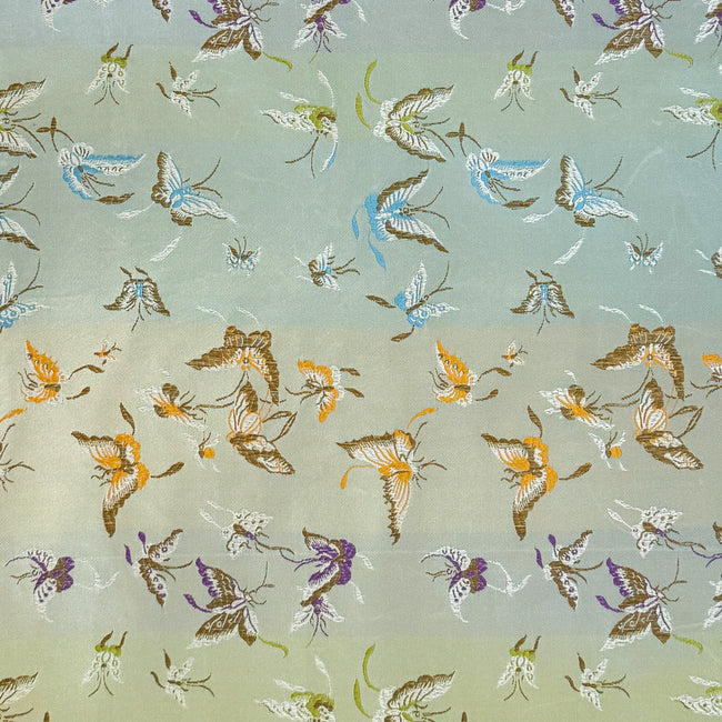 Wrapables Butterfly Satin Brocade Decorative Paper (Set of 3, Total 6 Sheets) - Blue Green Mist