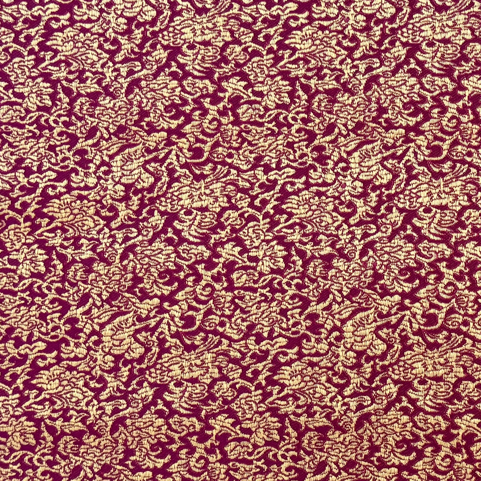 Wrapables Wild Flower Satin Brocade Decorative Paper (1 Roll, 2 Sheets), Gold/Burgundy