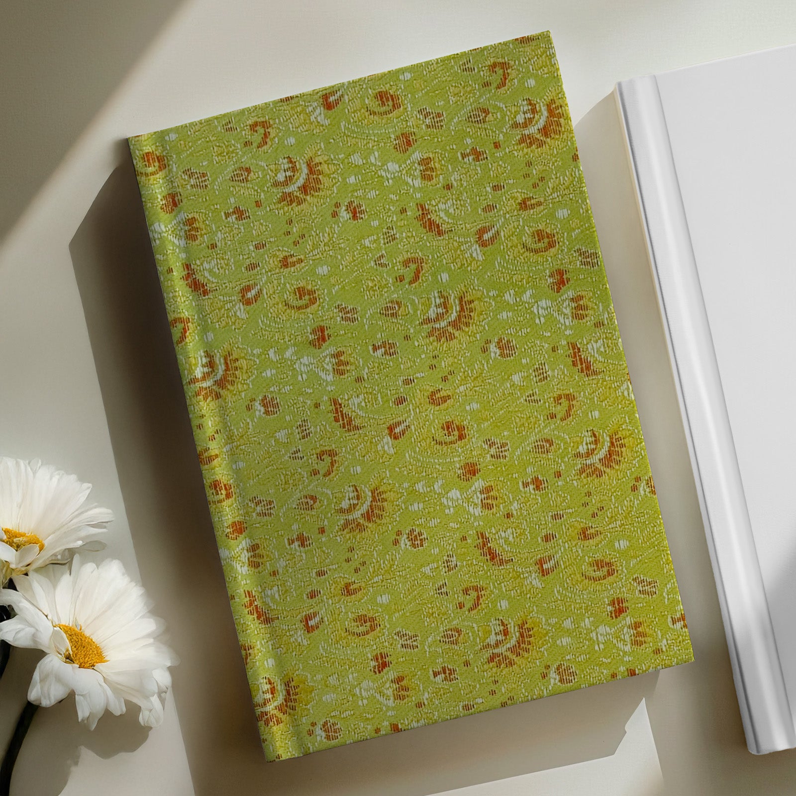 Wrapables Wild Flower Satin Brocade Decorative Paper (1 Roll, 2 Sheets), Green