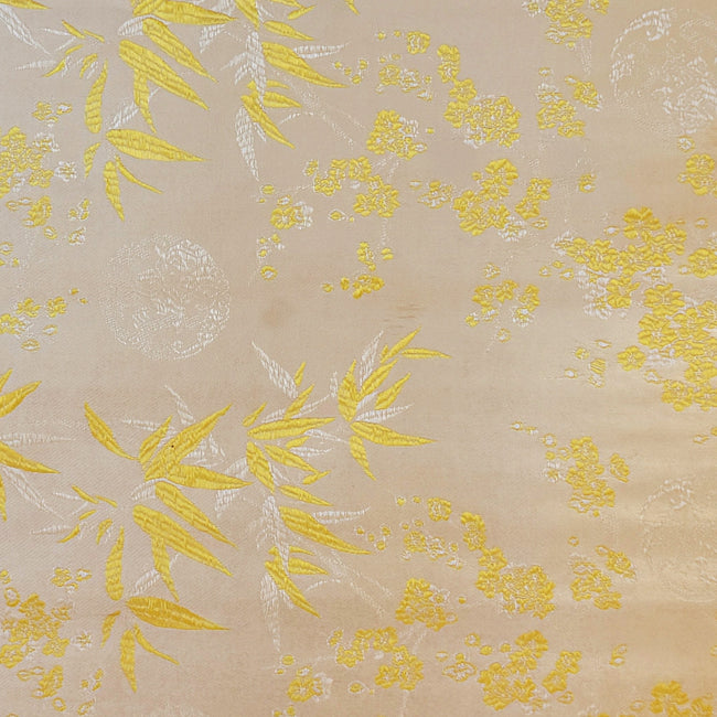 Wrapables Bamboo Satin Brocade Decorative Paper (Set of 3, Total 6 Sheets) - Golden/Cream
