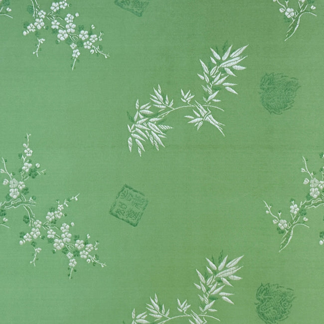 Wrapables Bamboo Satin Brocade Decorative Paper (Set of 3, Total 6 Sheets) - Green