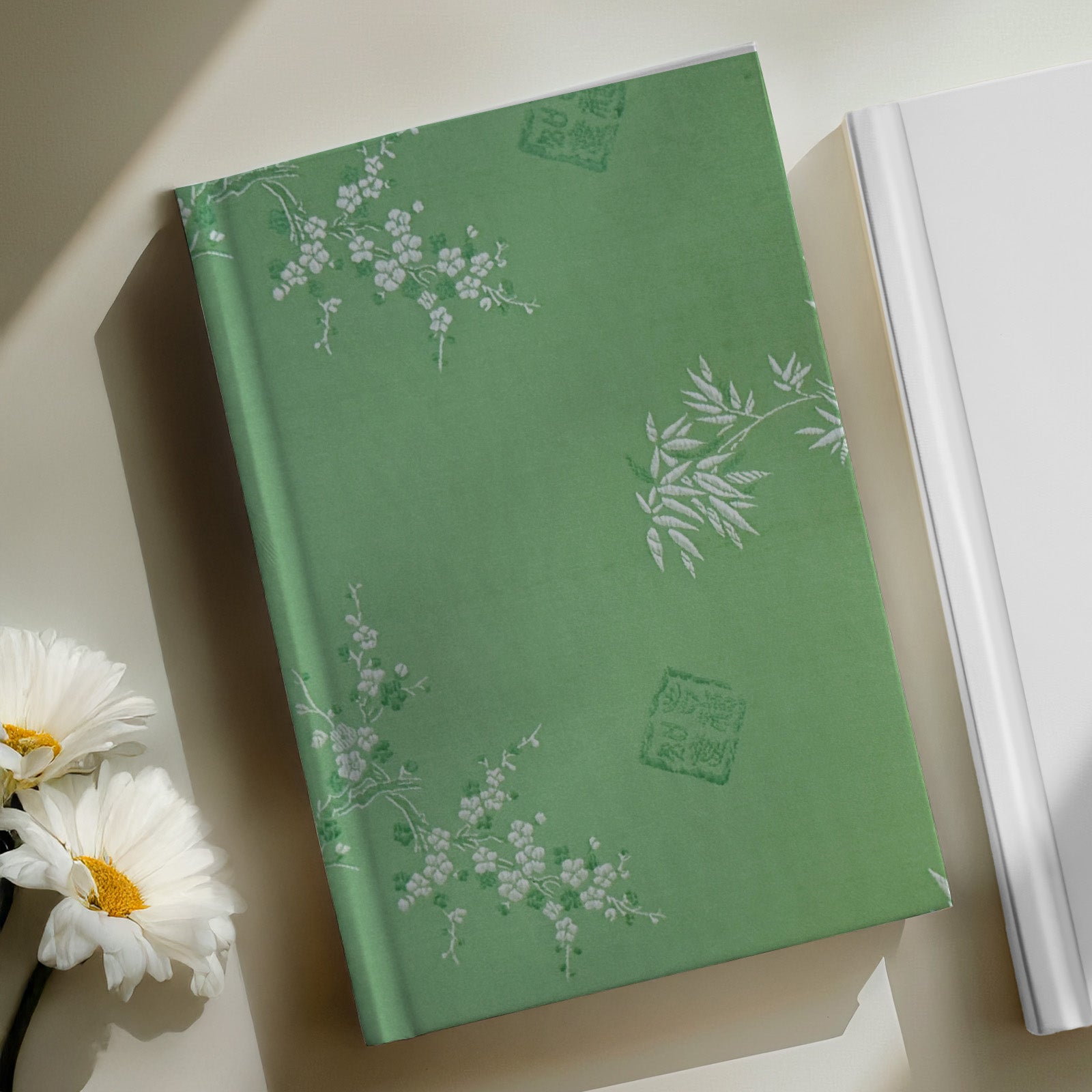 Wrapables Bamboo Satin Brocade Decorative Paper (1 Roll, 2 Sheets), Green