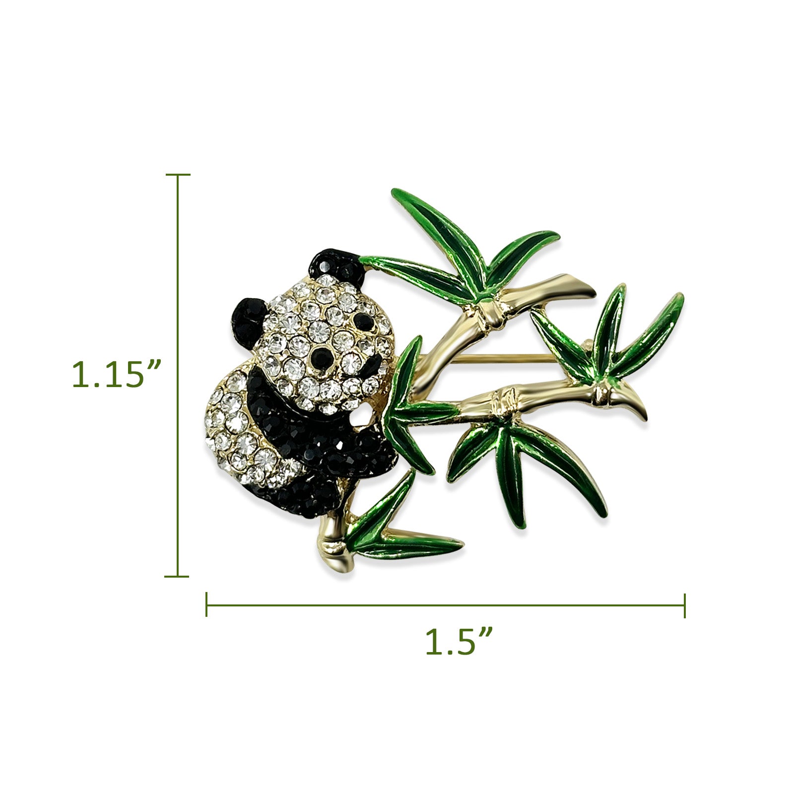 Wrapables Rhinestone Crystal Panda Brooch Pin