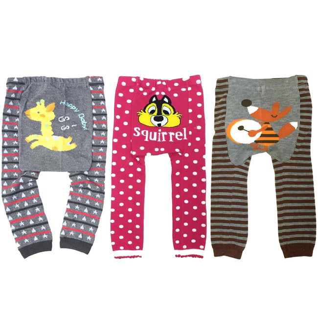 Wrapables Baby and Toddler Animal Leggings (Set of 3), 6 to 12 months, On the Go