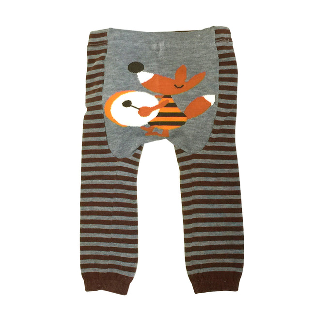Wrapables Baby and Toddler Animal Leggings (Set of 3), 12 to 24 months, Gray and Brown