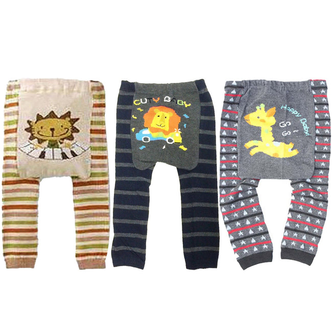 Wrapables Baby and Toddler Animal Leggings (Set of 3), 12 to 24 months, Savanna Animals
