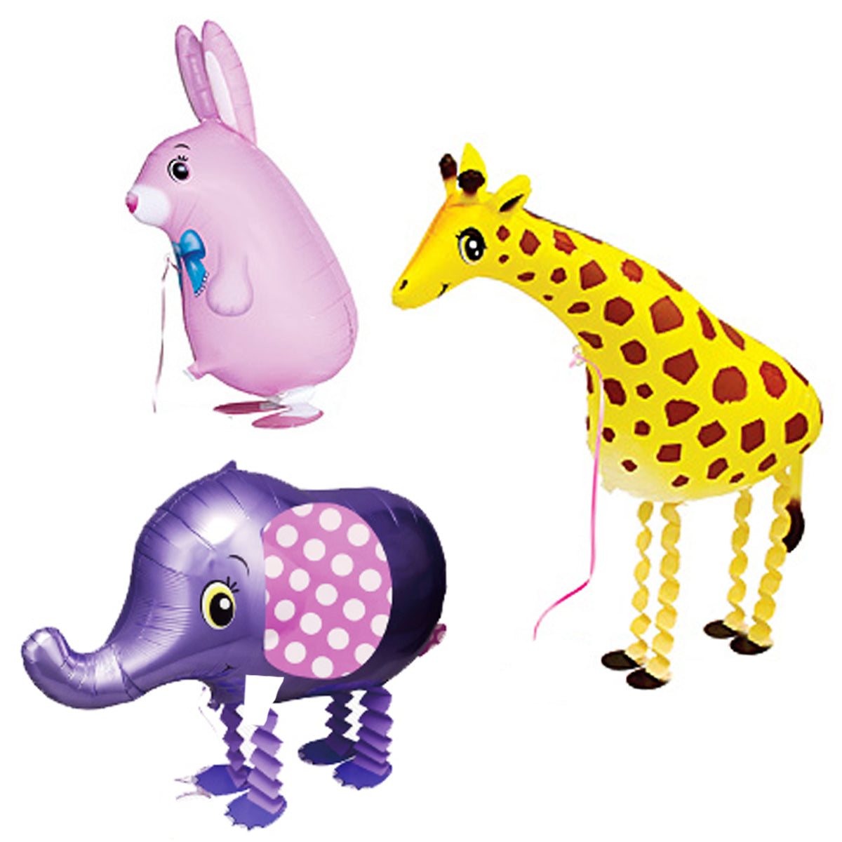 Wrapables Walking Animal Pet Balloons, Set of 3