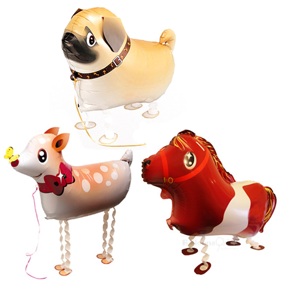 Wrapables Walking Animal Pet Balloons, Set of 3