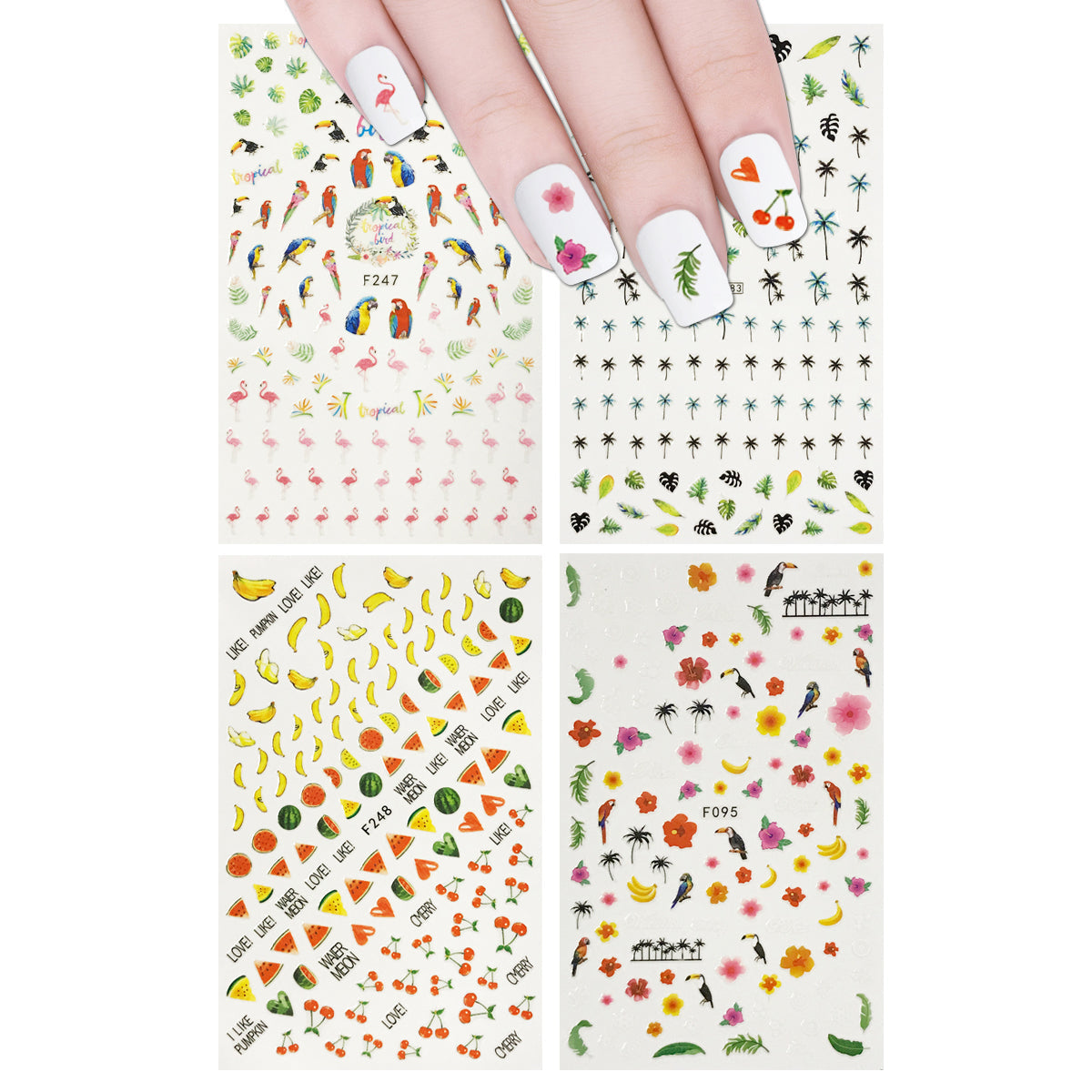 Wrapables 4 Sheets Nail Stickers Nail Art Set