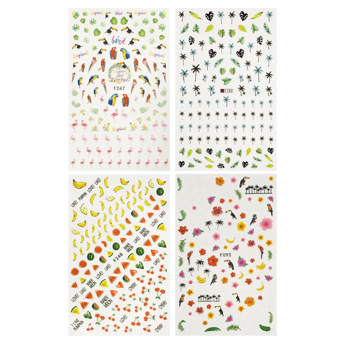 Wrapables 4 Sheets Nail Stickers Nail Art Set