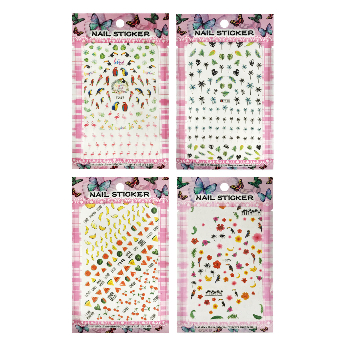 Wrapables 4 Sheets Nail Stickers Nail Art Set