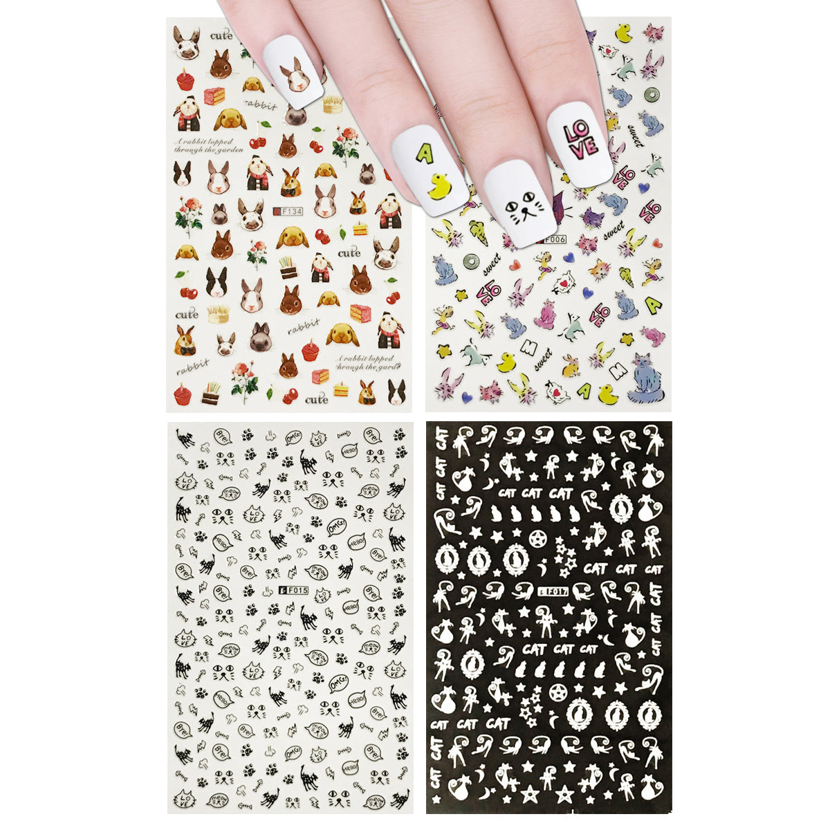 Wrapables 4 Sheets Nail Stickers Nail Art Set
