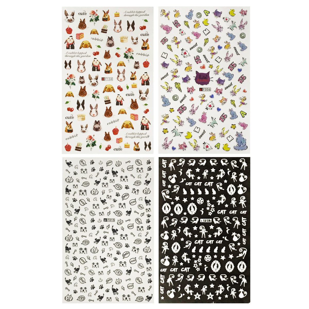 Wrapables 4 Sheets Nail Stickers Nail Art Set