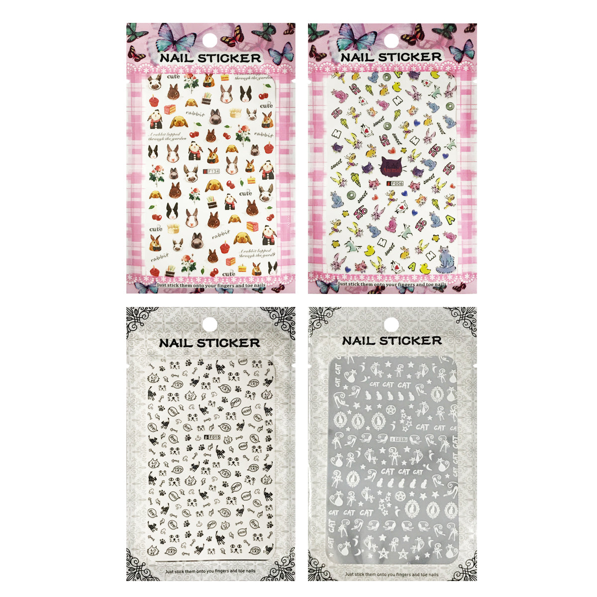 Wrapables 4 Sheets Nail Stickers Nail Art Set