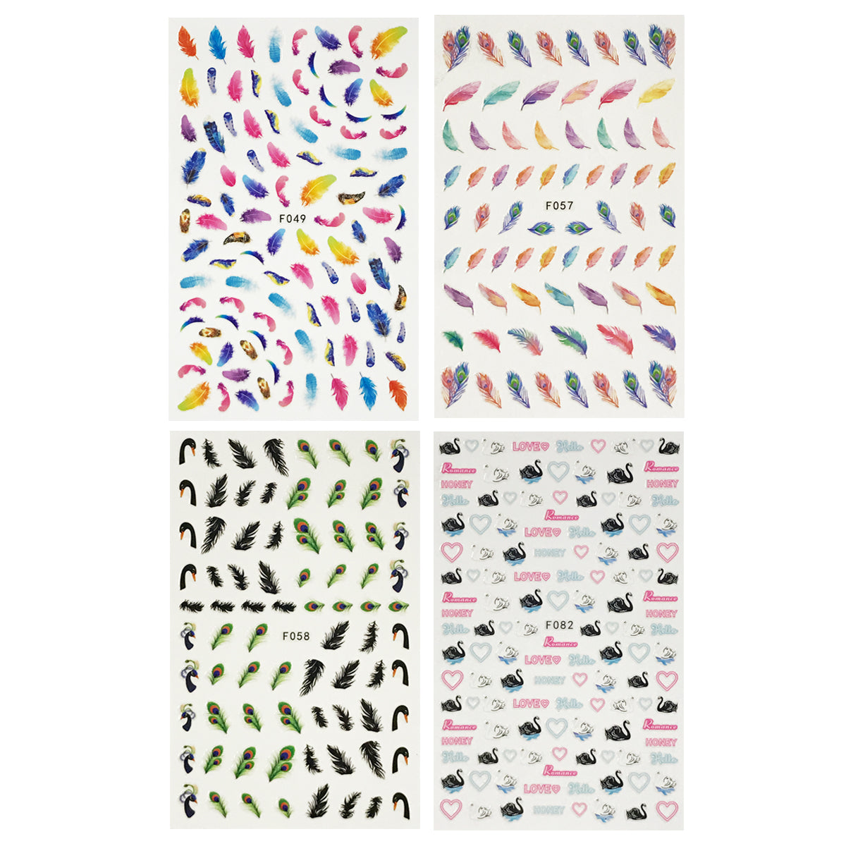 Wrapables 4 Sheets Nail Stickers Nail Art Set