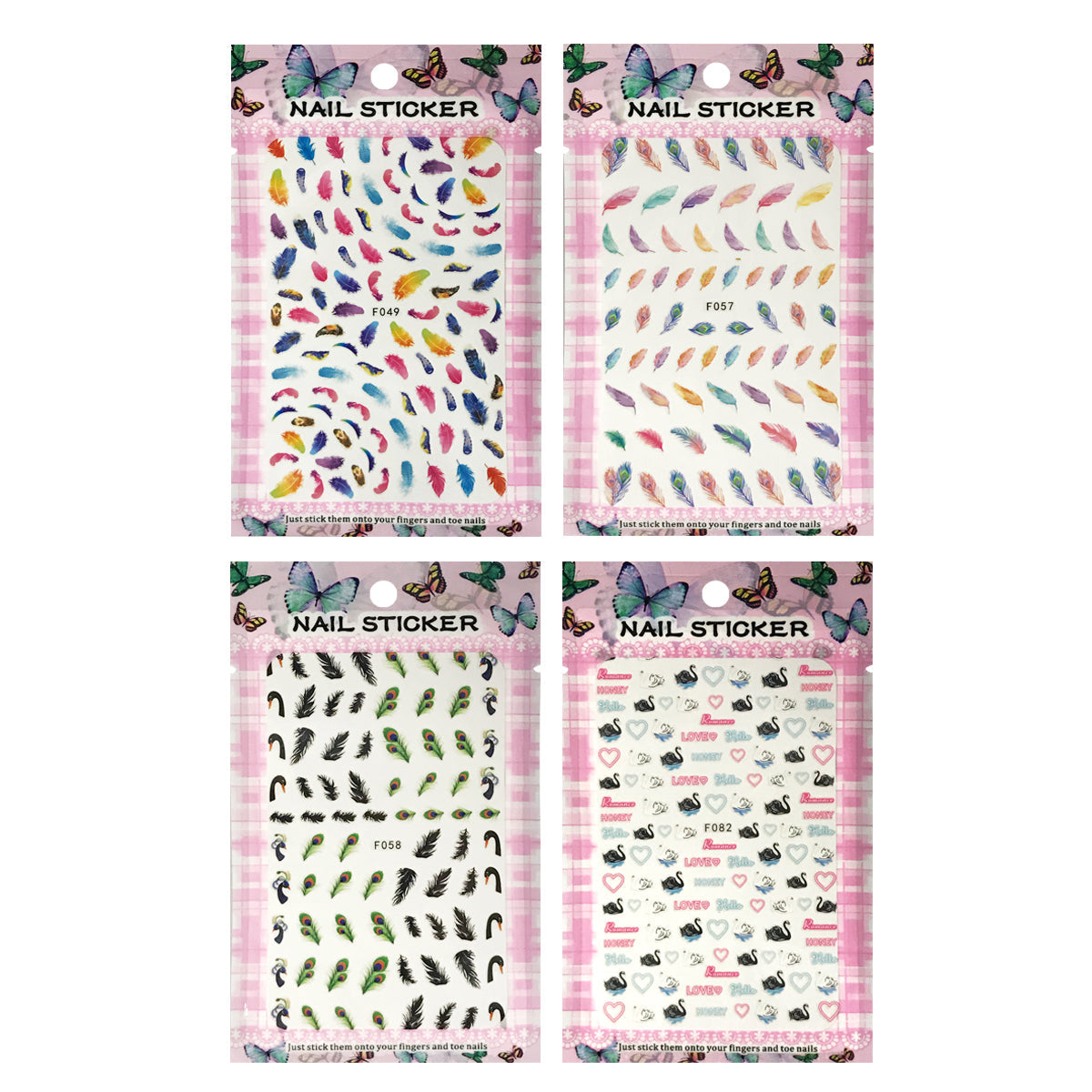 Wrapables 4 Sheets Nail Stickers Nail Art Set
