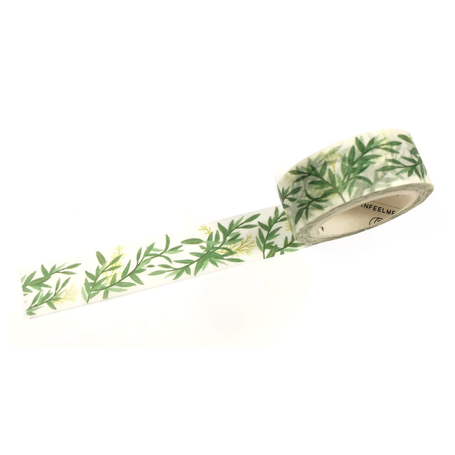 Wrapables Flowers and Greens Washi Masking Tape, 15mm x 7m