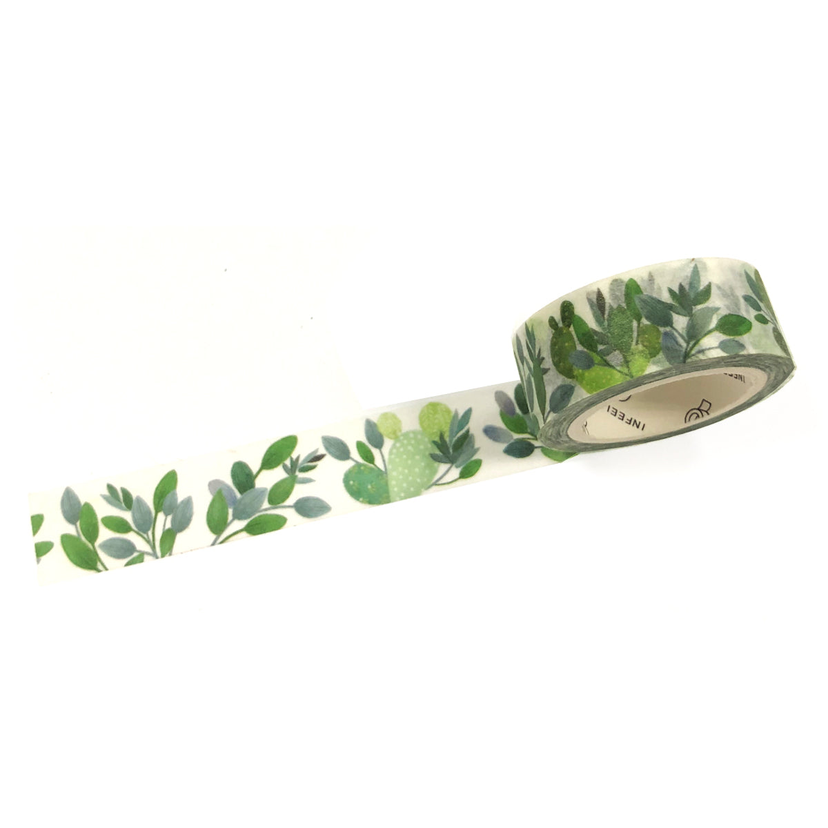 Wrapables Flowers and Greens Washi Masking Tape, 15mm x 7m