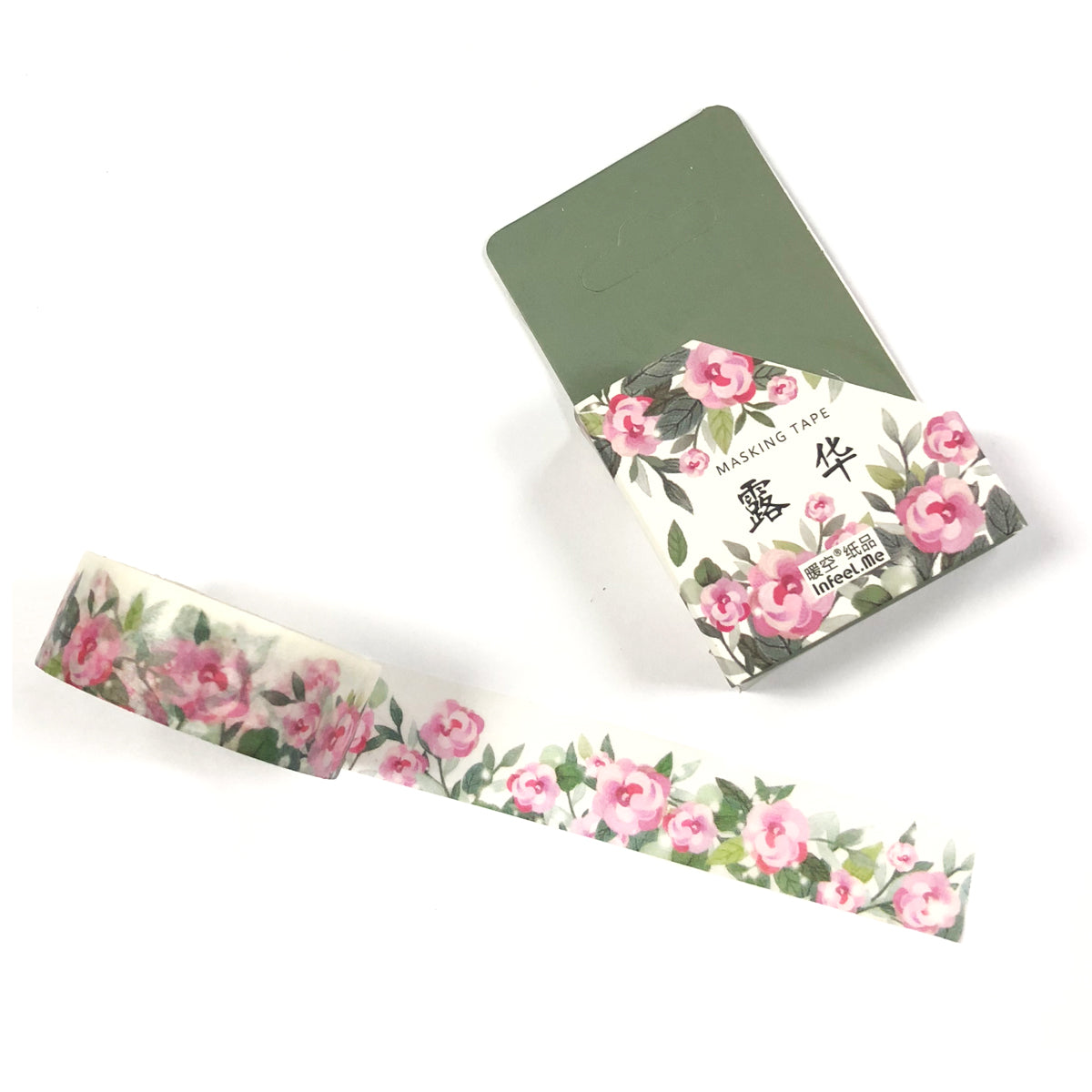 Wrapables Flowers and Greens Washi Masking Tape, 15mm x 7m