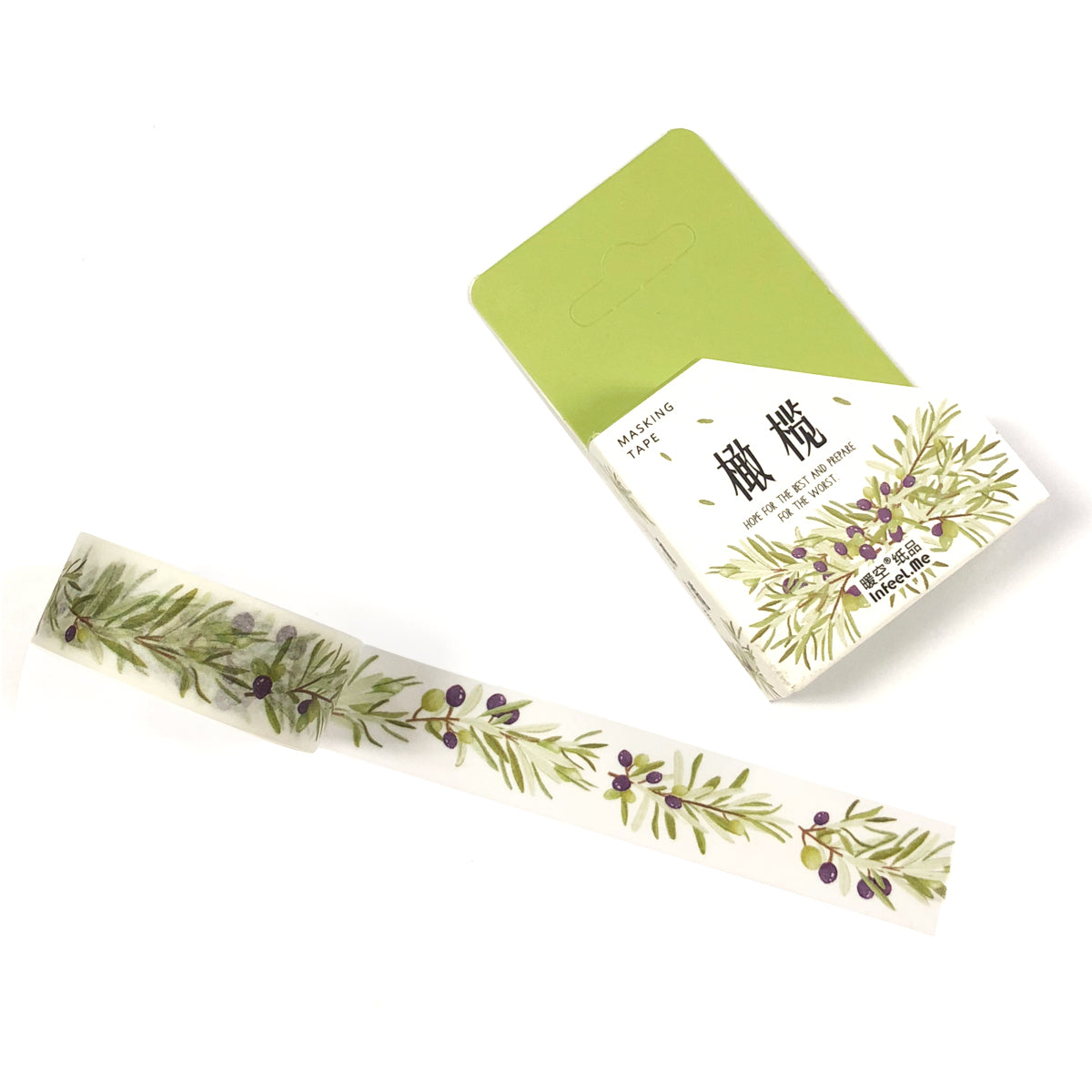 Wrapables Flowers and Greens Washi Masking Tape, 15mm x 7m