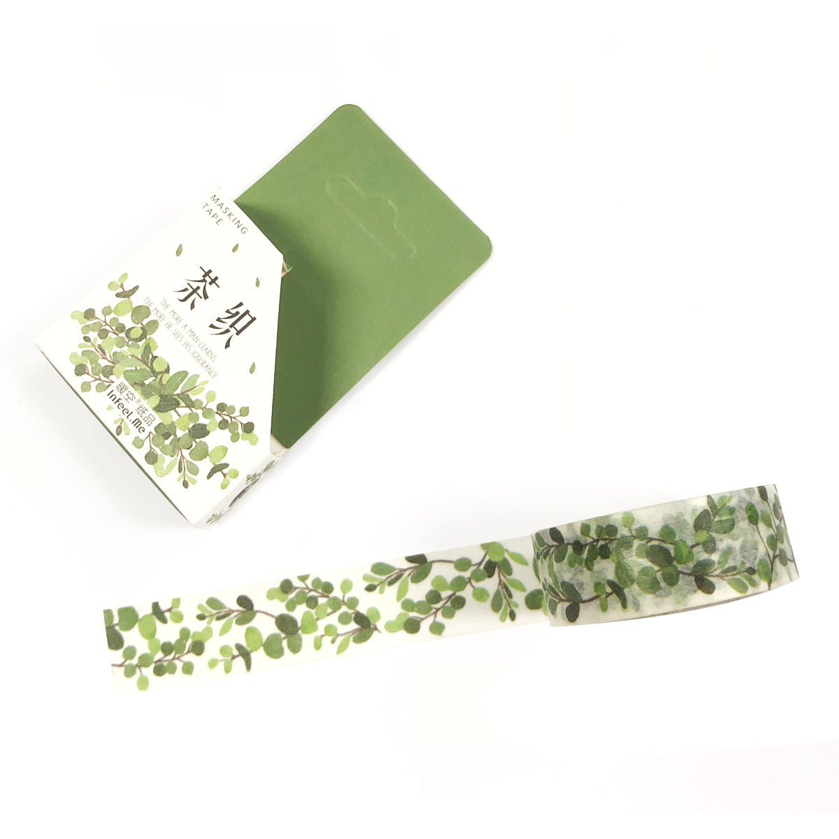 Wrapables Flowers and Greens Washi Masking Tape, 15mm x 7m