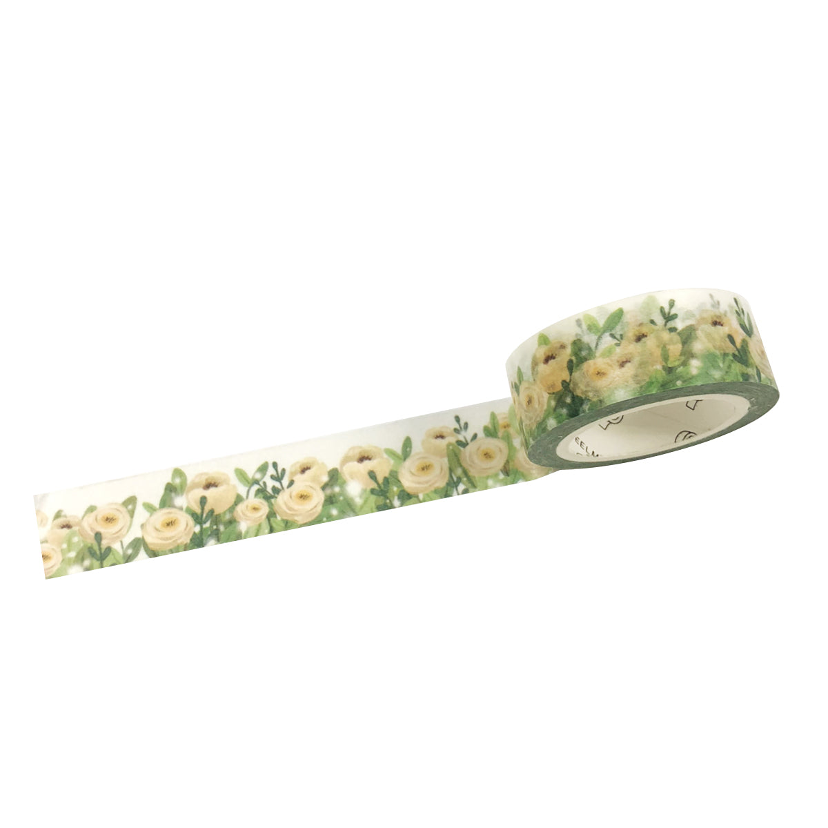 Wrapables Flowers and Greens Washi Masking Tape, 15mm x 7m