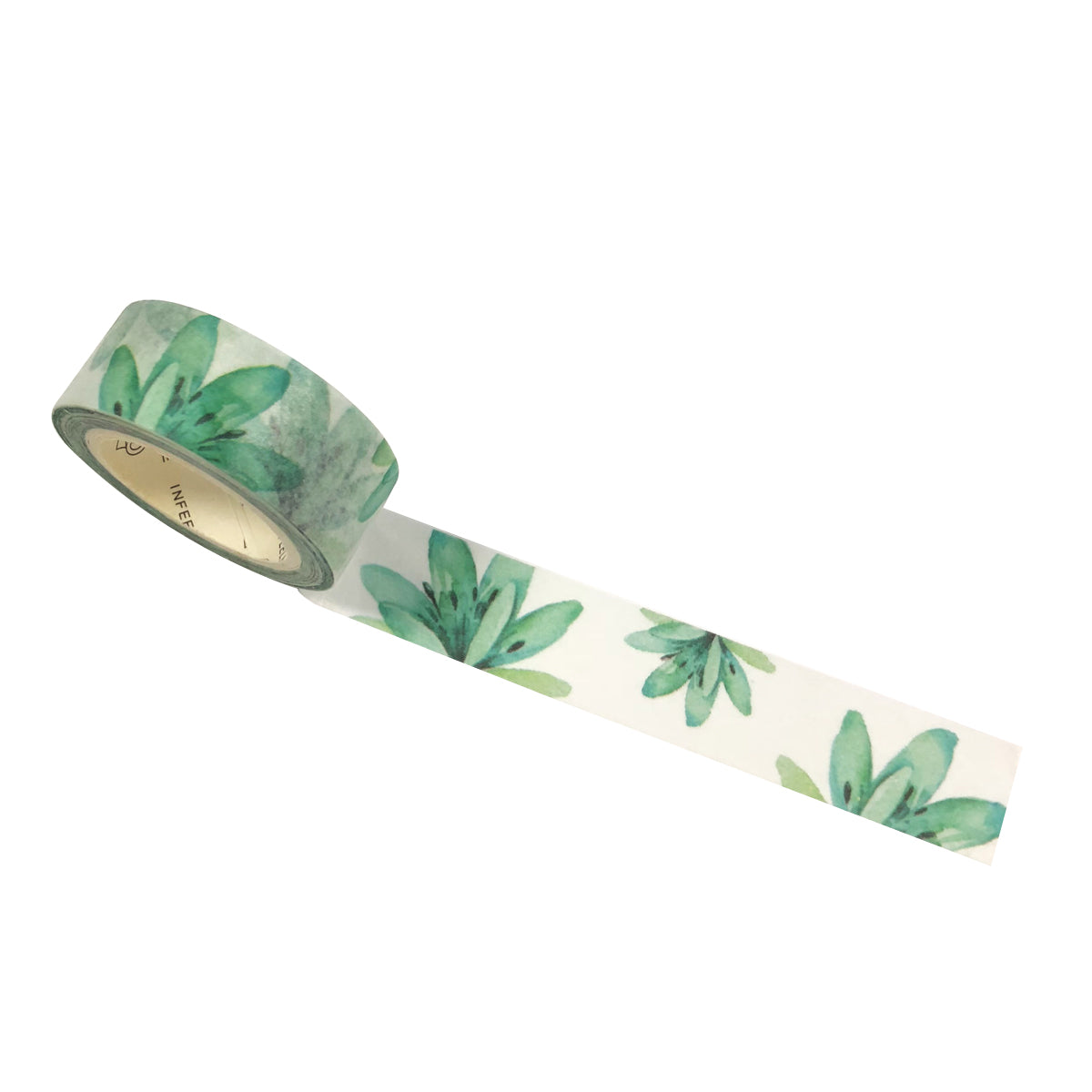 Wrapables Flowers and Greens Washi Masking Tape, 15mm x 7m