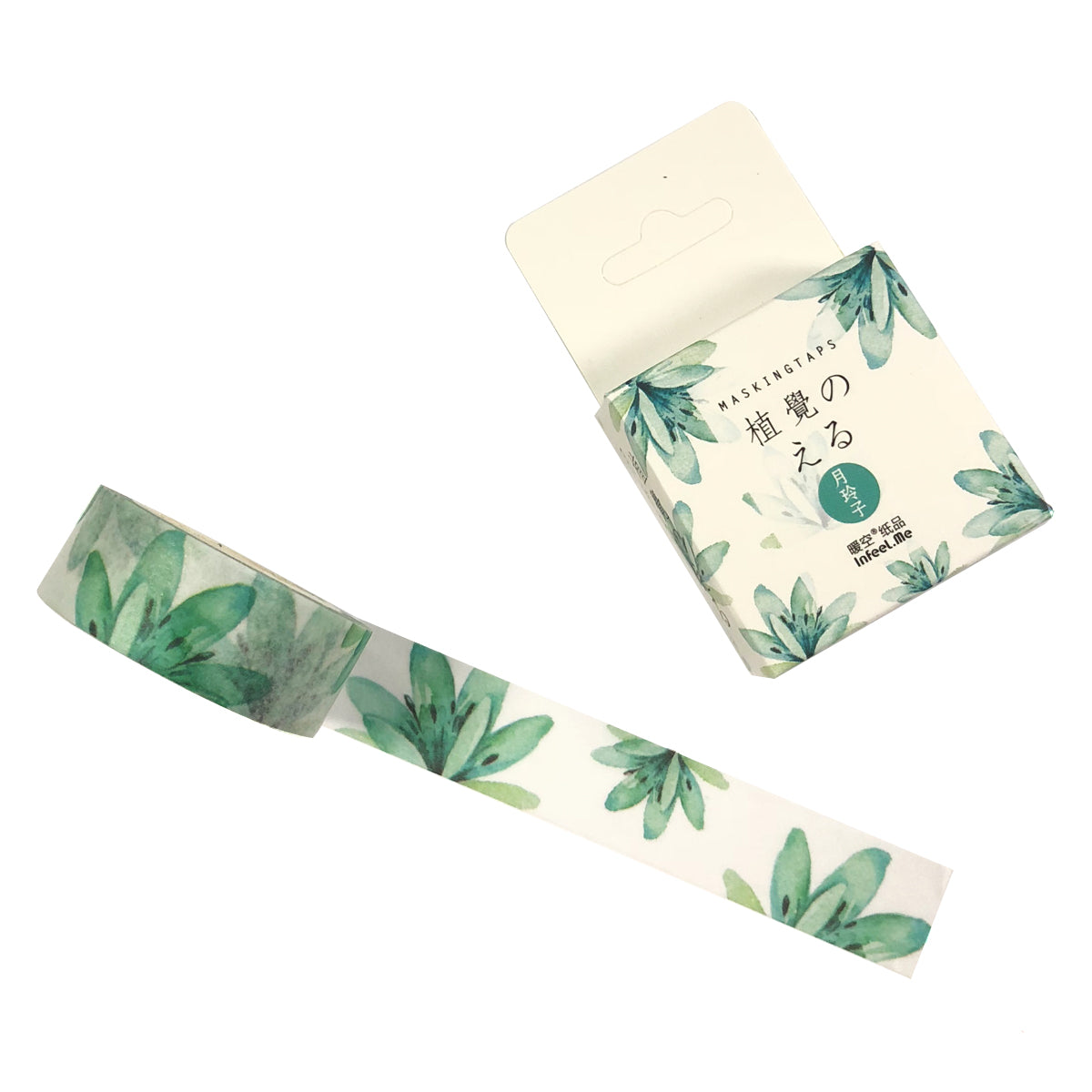 Wrapables Flowers and Greens Washi Masking Tape, 15mm x 7m