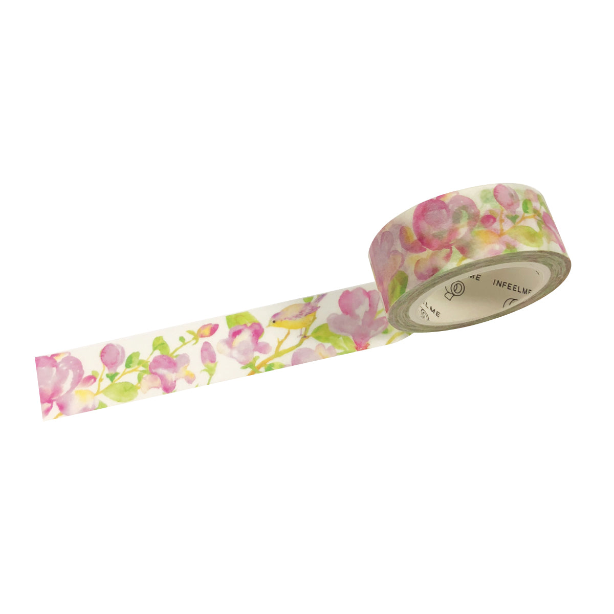 Wrapables Flowers and Greens Washi Masking Tape, 15mm x 7m