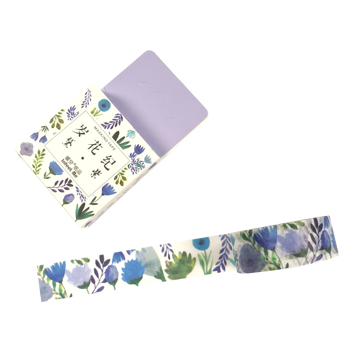 Wrapables Flowers and Greens Washi Masking Tape, 15mm x 7m