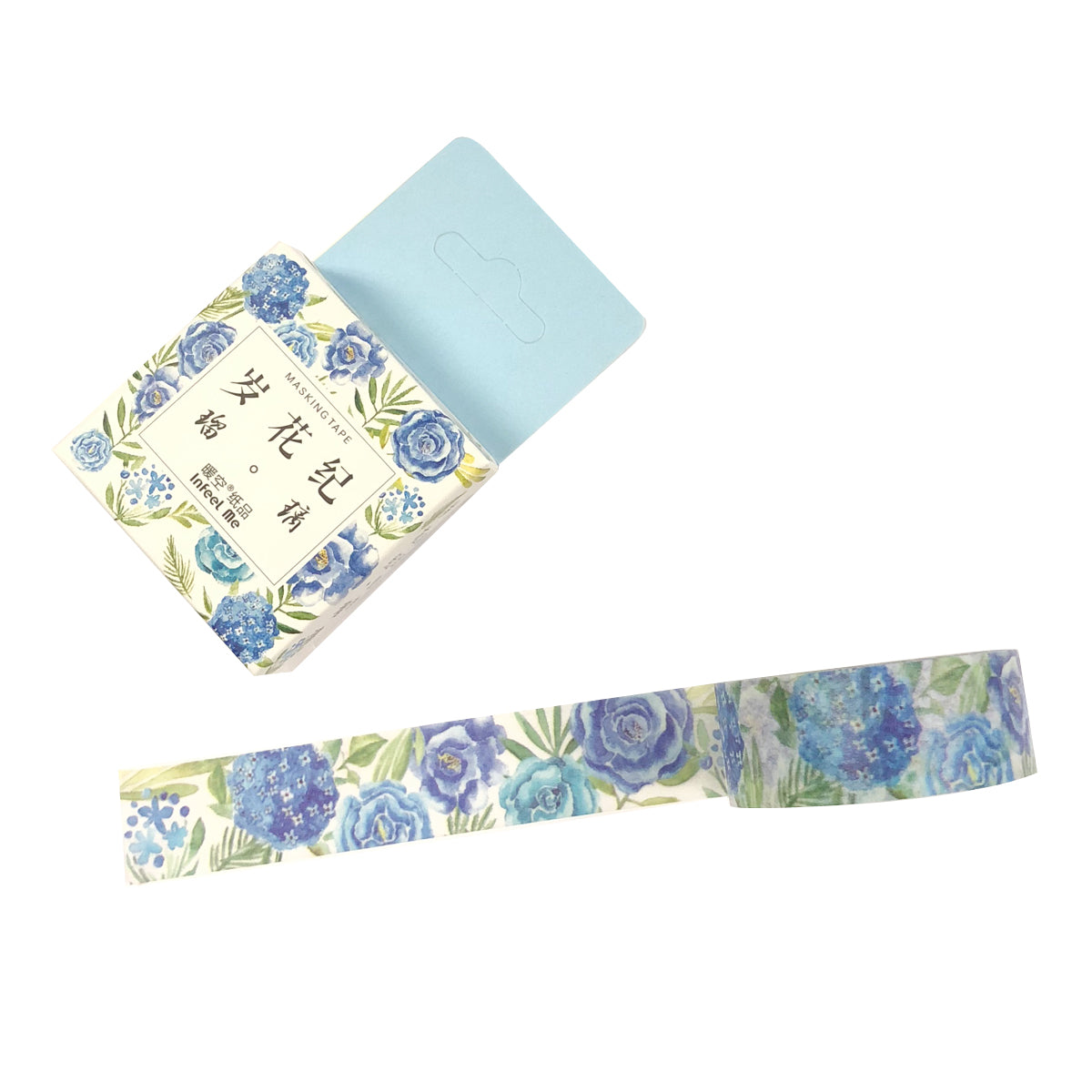 Wrapables Flowers and Greens Washi Masking Tape, 15mm x 7m