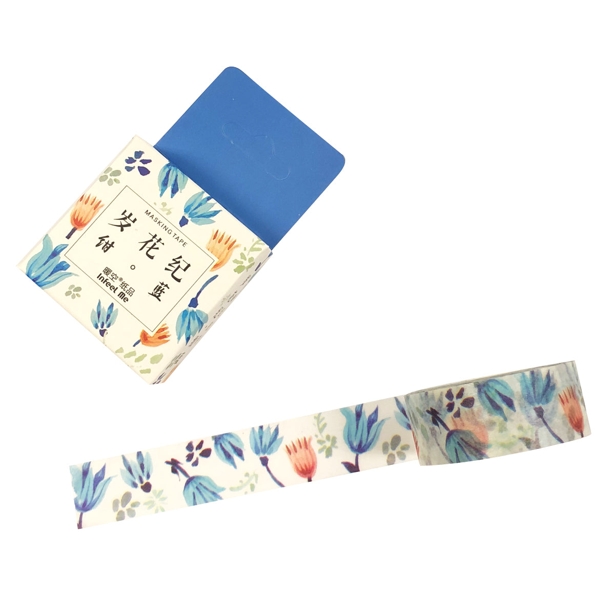 Wrapables Flowers and Greens Washi Masking Tape, 15mm x 7m