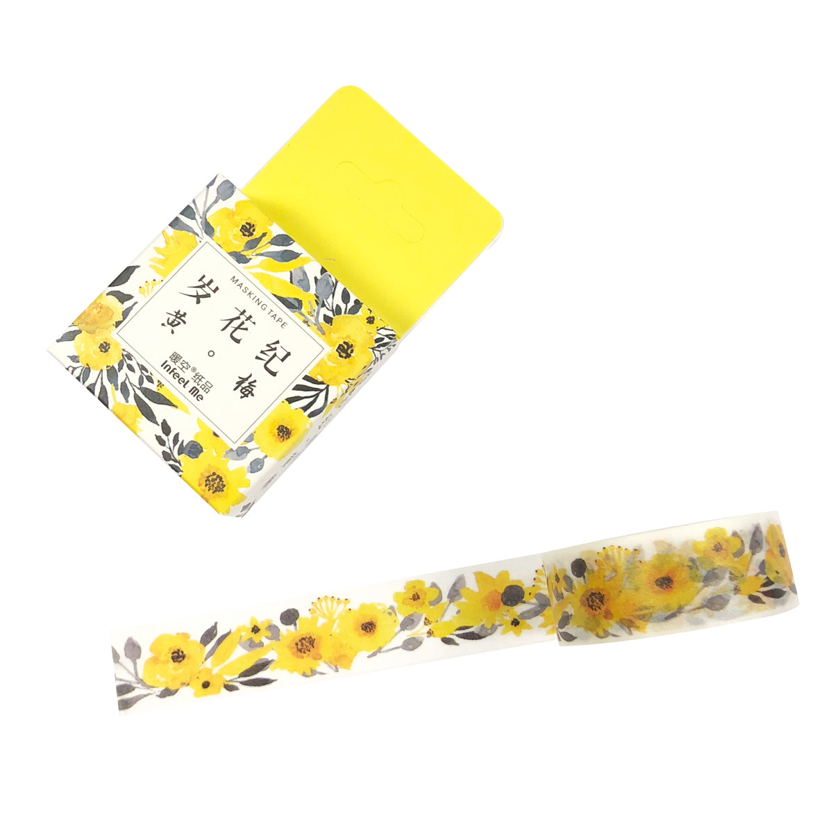 Wrapables Flowers and Greens Washi Masking Tape, 15mm x 7m