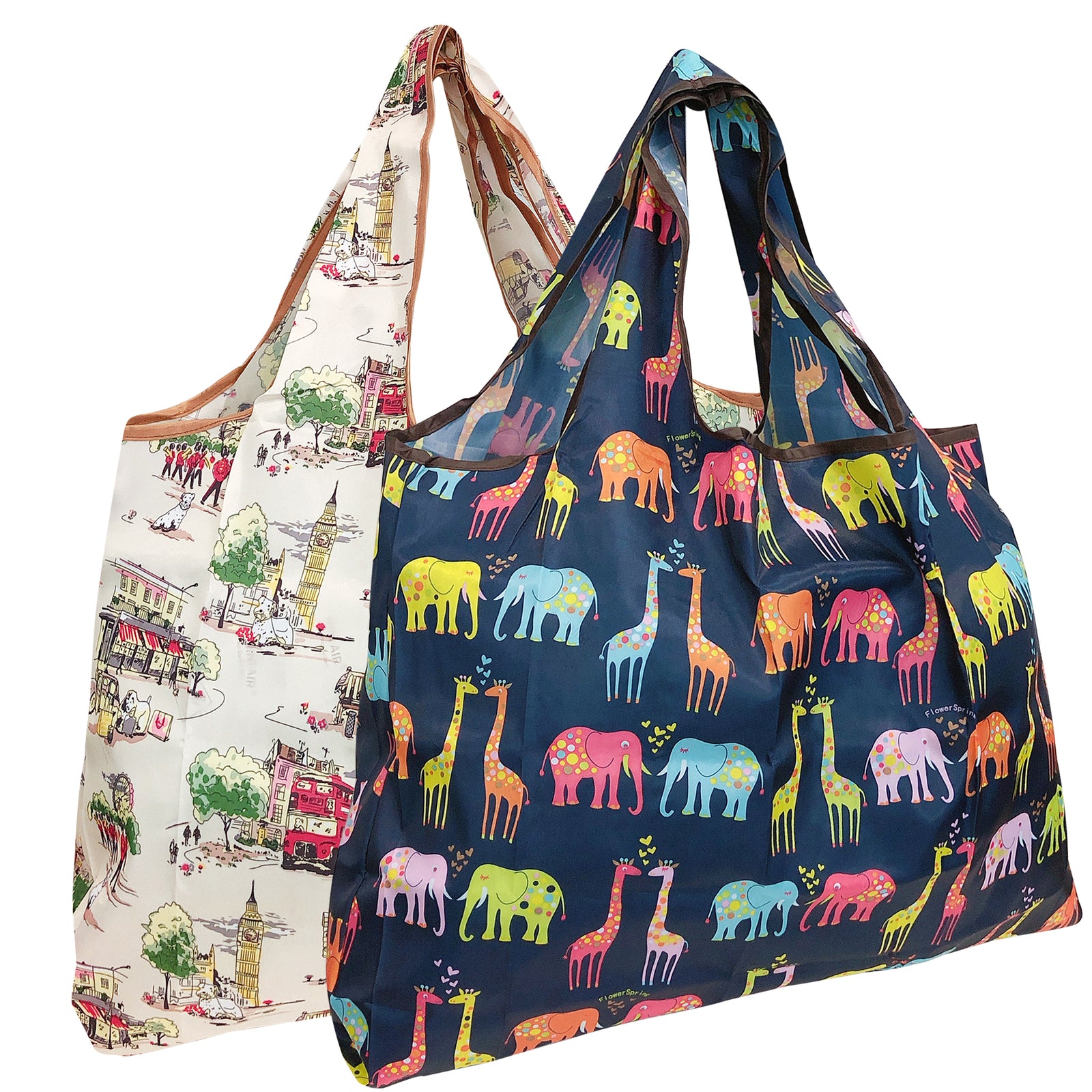 Wrapables Eco-Friendly Large Nylon Reusable Shopping Bags (Set of 2)