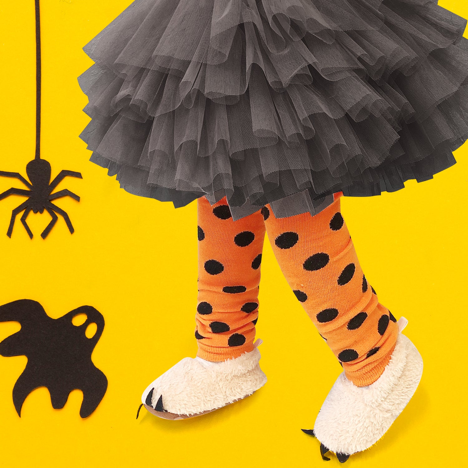 Wrapables Halloween Baby & Toddler Leg Warmers, Orange and Black Polka Dots