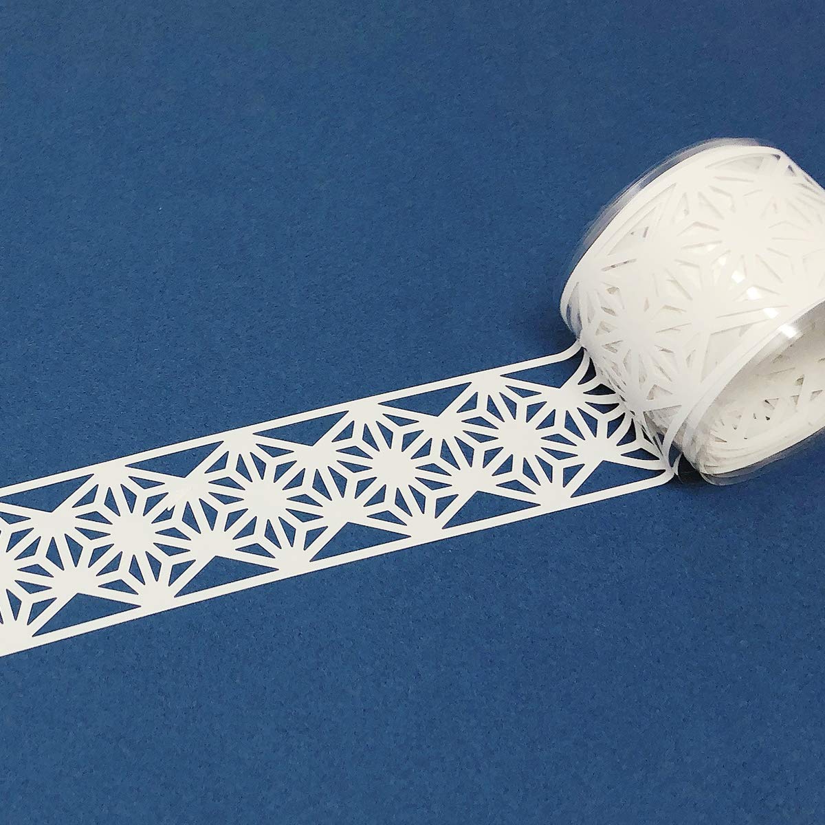 Wrapables Hollow Lace Pattern Masking Tape 2M Length Total (Set of 2), White Geometric