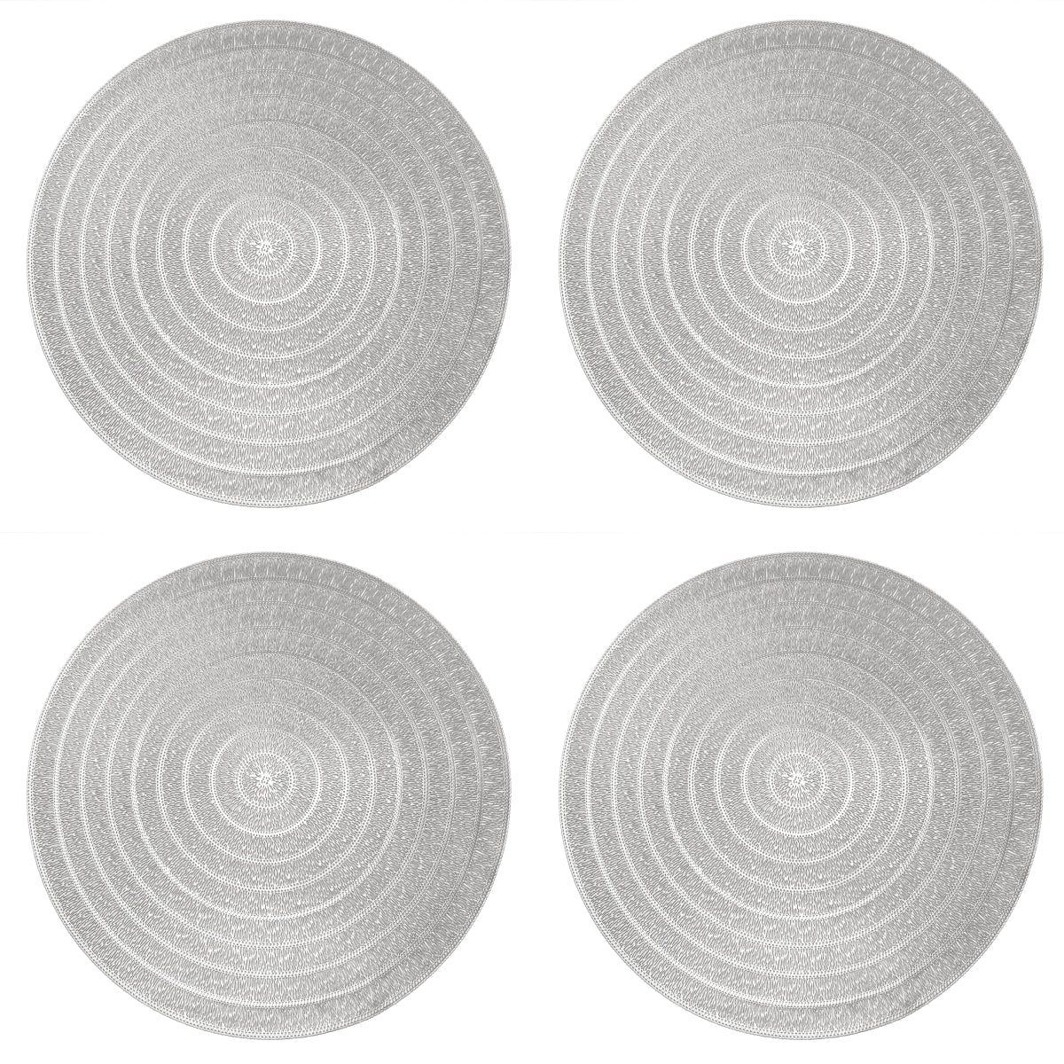 Wrapables Vinyl Metallic Colored Placemats for Weddings, Parties, Special Events (Set of 4), Silver Eclipse