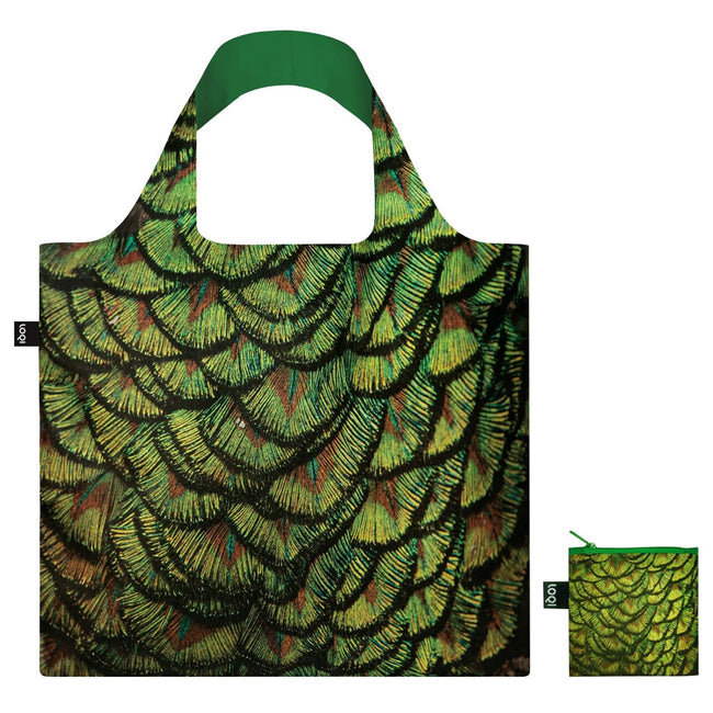 LOQI National Geographic Indian Peafowl Reusable Shopping Bag