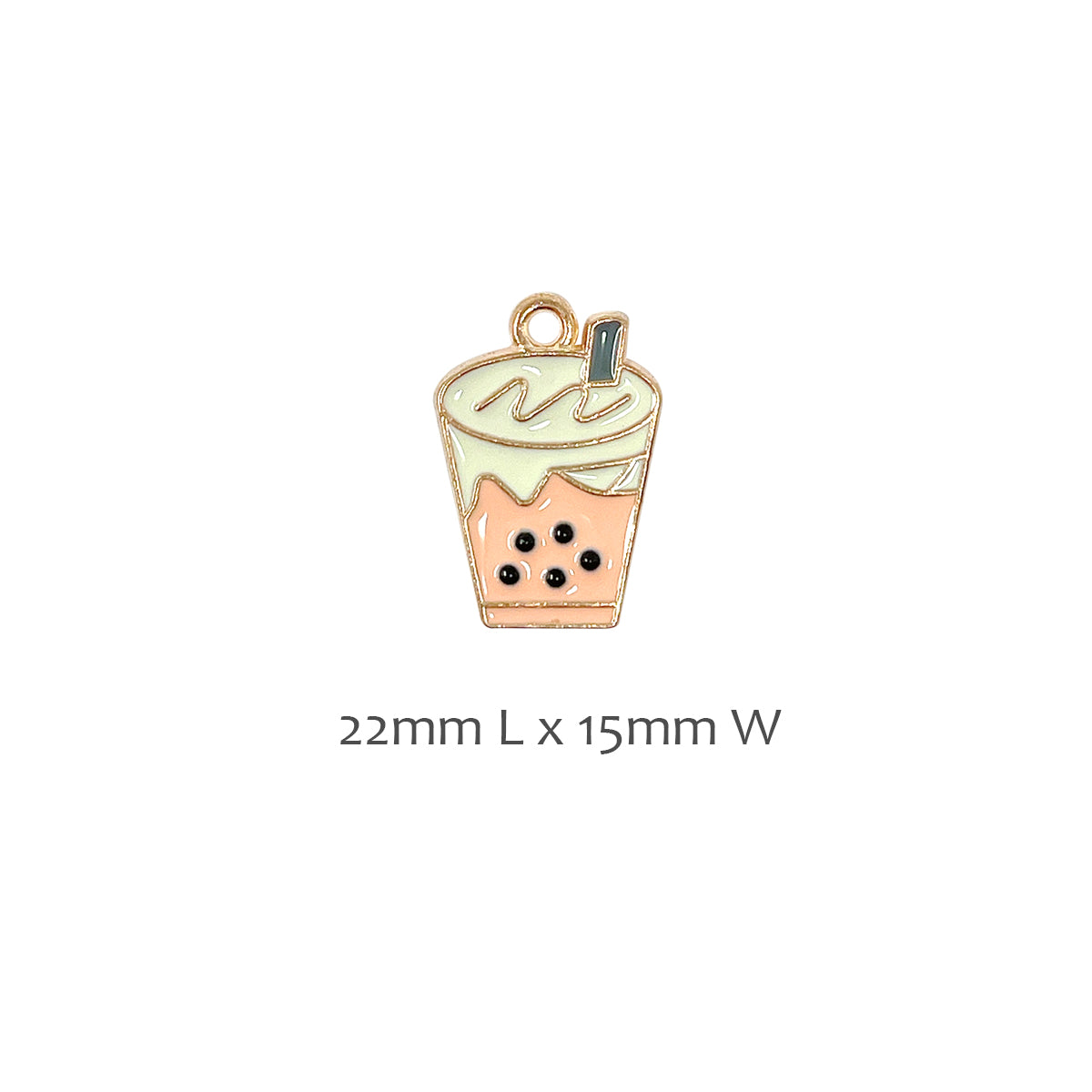 Wrapables Boba Milk Tea Pendant Charms for Jewelry Making (Set of 10)