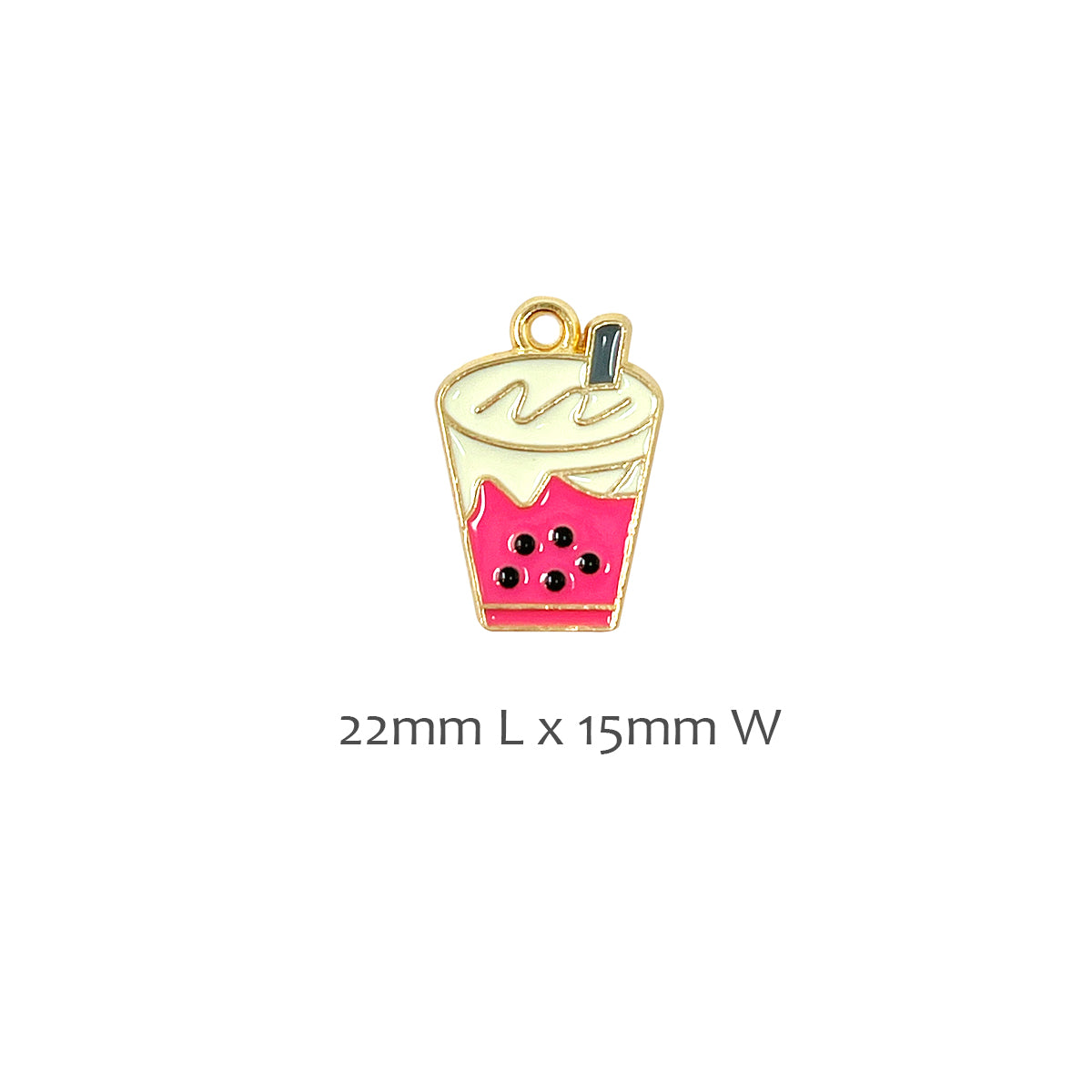 Wrapables Boba Milk Tea Pendant Charms for Jewelry Making (Set of 10)
