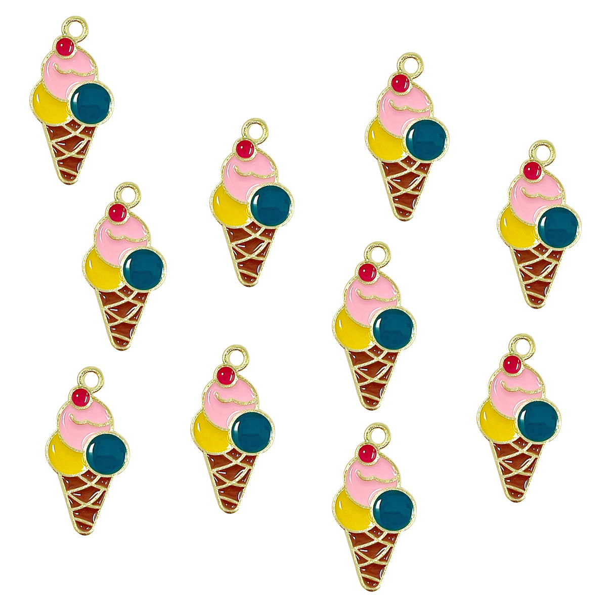 Wrapables Jewelry Charms for Jewelry Making Enamel Pendants (Set of 10)