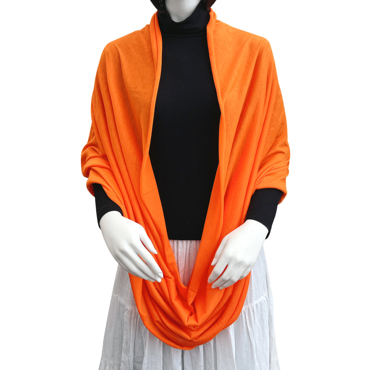Wrapables Soft Jersey Knit Infinity Scarf, Halloween Costume Accessories, Orange