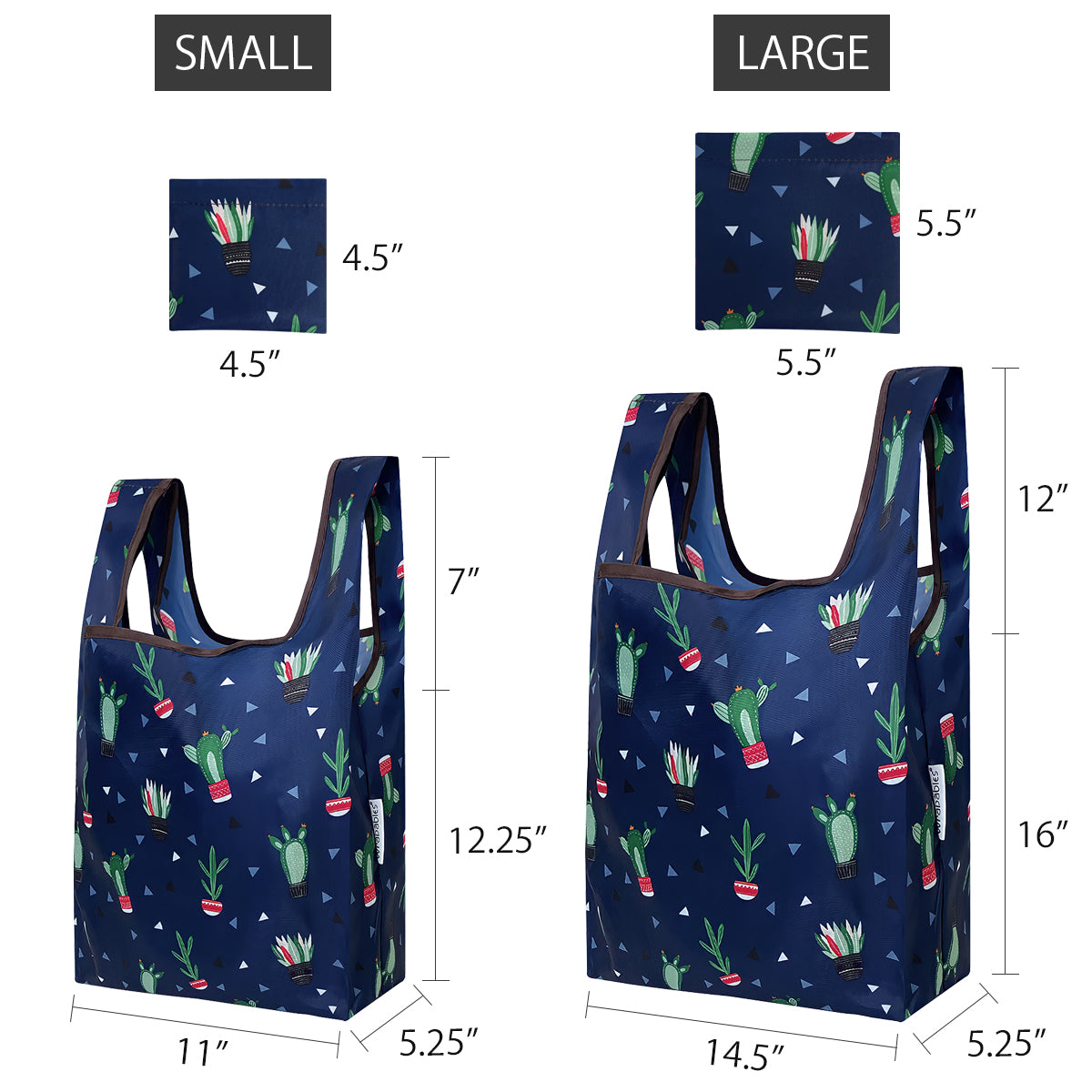 Wrapables JoliBag Nylon Reusable Grocery Bag, Set of 6