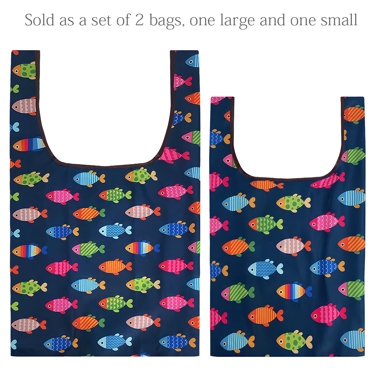 Wrapables JoliBag Nylon Reusable Grocery Bag, Set of 6