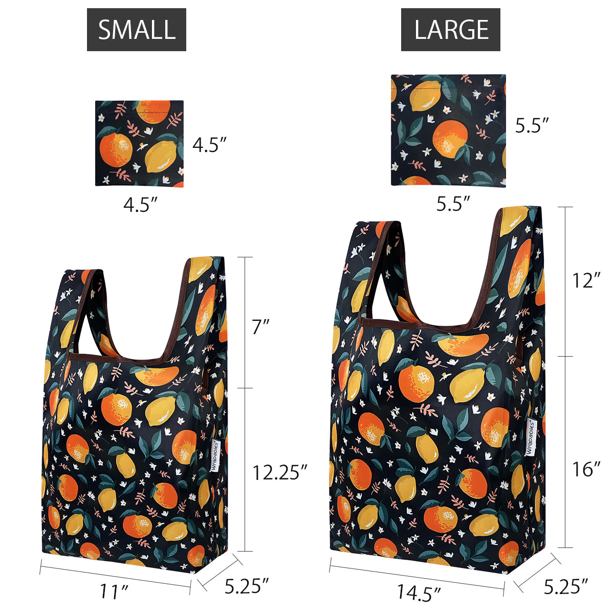 Wrapables JoliBag Nylon Reusable Grocery Bag, Set of 6