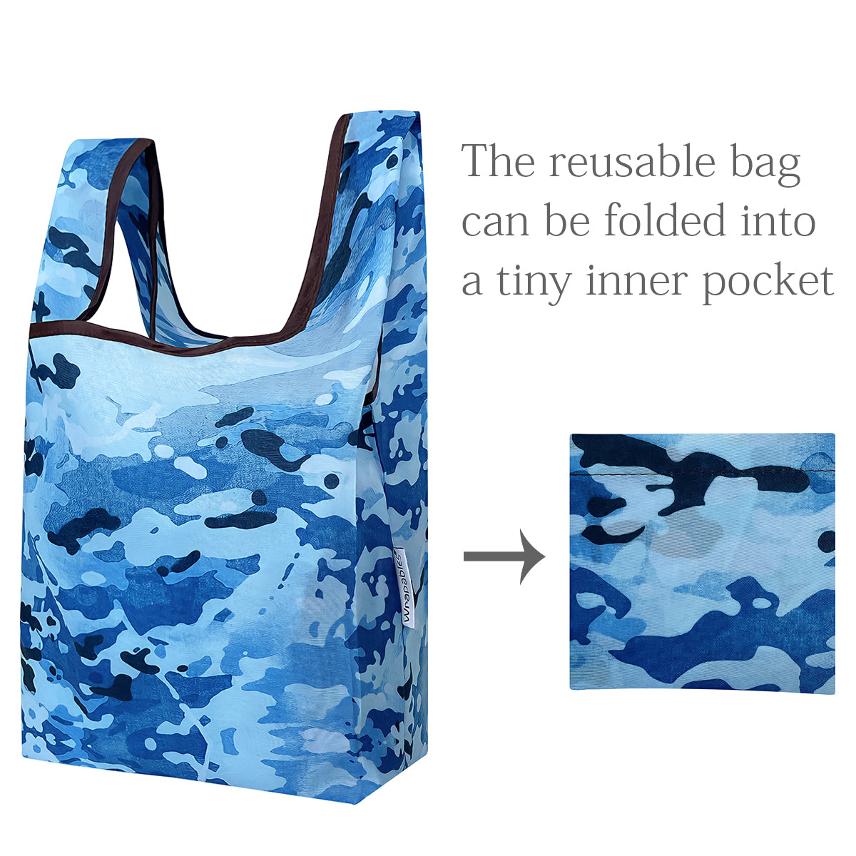 Wrapables JoliBag Nylon Reusable Grocery Bag, Set of 6